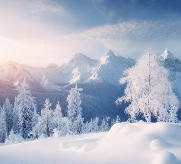 雪韵诗意，银装的美景画卷,银装素裹，雪中的诗意风景,漫步,诗意,光芒,第1张