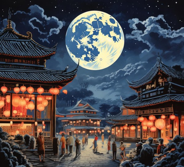 月圆人聚话传统——古韵佳句寻踪,初一十五，月圆人团圆——探寻中国传统文化中的好句子,佳句,第1张