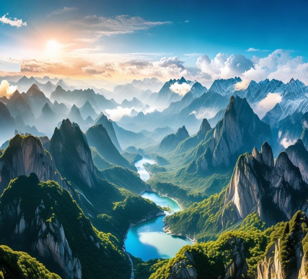 壮美山河画卷，探寻山川之韵,山川壮丽，自然画卷——走进我国山的美景,画卷,第1张