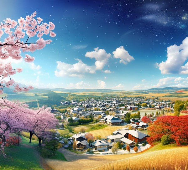 乡韵四季，家乡画卷的流转,家乡的四季画卷,画卷,智慧,第1张