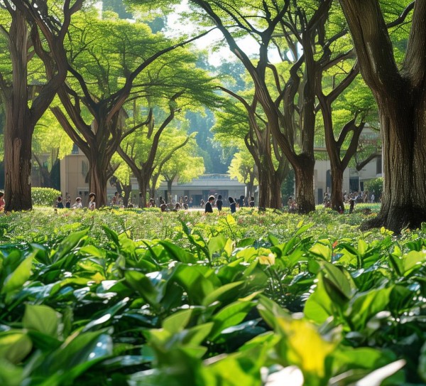 宾中校园，绿意盎然，书香飘溢的宁静角落,宾中校园风景线，绿意盎然，书香满园,漫步,画卷,友谊,第1张