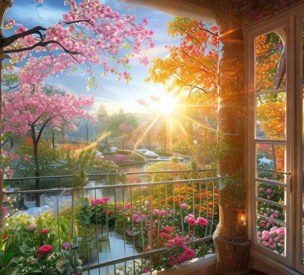 四季台，四季变换的画卷,阳台上的四季画卷,画卷,回忆,光芒,第1张