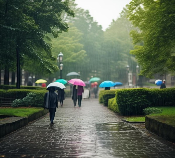 雨韵校园，诗意画卷中的漫步时光,雨中校园，诗意盎然的画卷,画卷,漫步,诗意,第1张